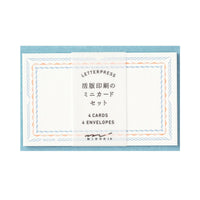 Ensemble de cartes typographiques Cadre bleu